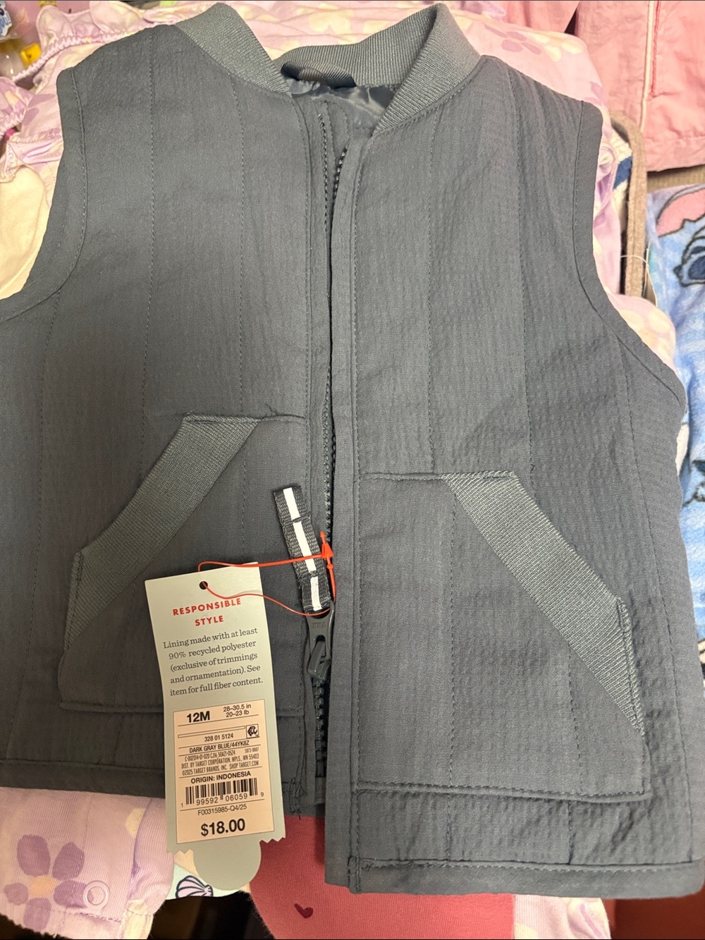 Cat & Jack Gray Quilted Toddler Vest